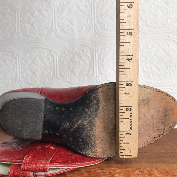 LARRY MAHAN VINTAGE 80s Tall Leather Cowboy Boots - Picture 14 of 16